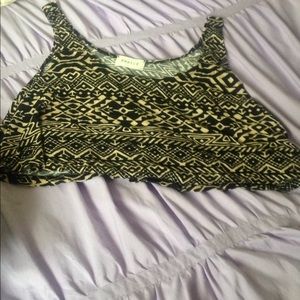 cropped patterned tank top